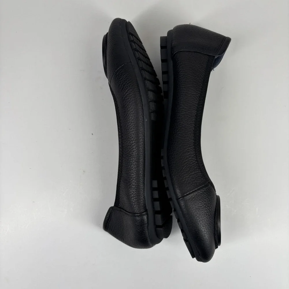 Tory Burch Minnie Women's US 6/36 Perfect Black Leather‎ Travel Ballet Flats
